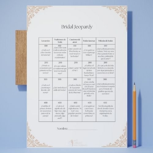 Bridal Jeopardy Digital